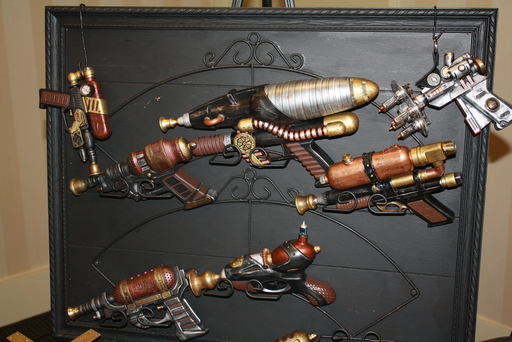 Numerous aetheric blaster weapons